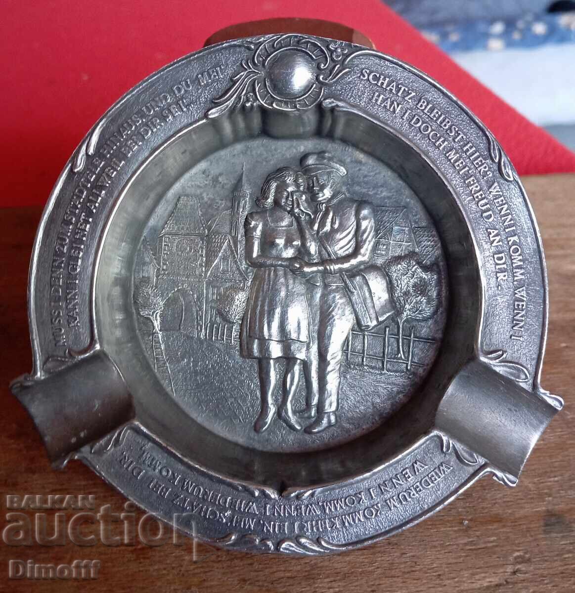 Vintage pewter ashtray SKS design