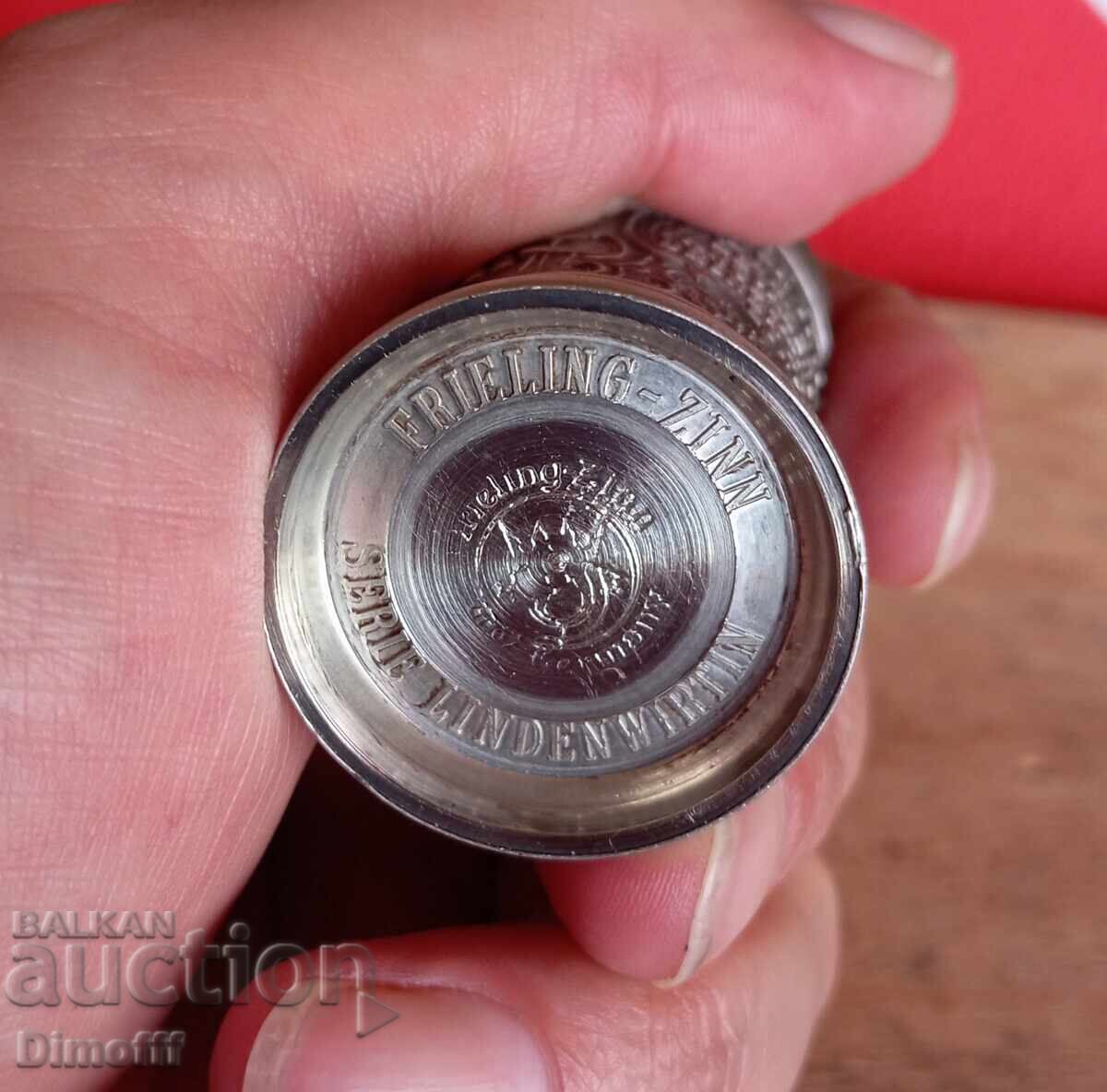 Παλιό κύπελλο από κασσίτερο zinn Γερμανία - 5