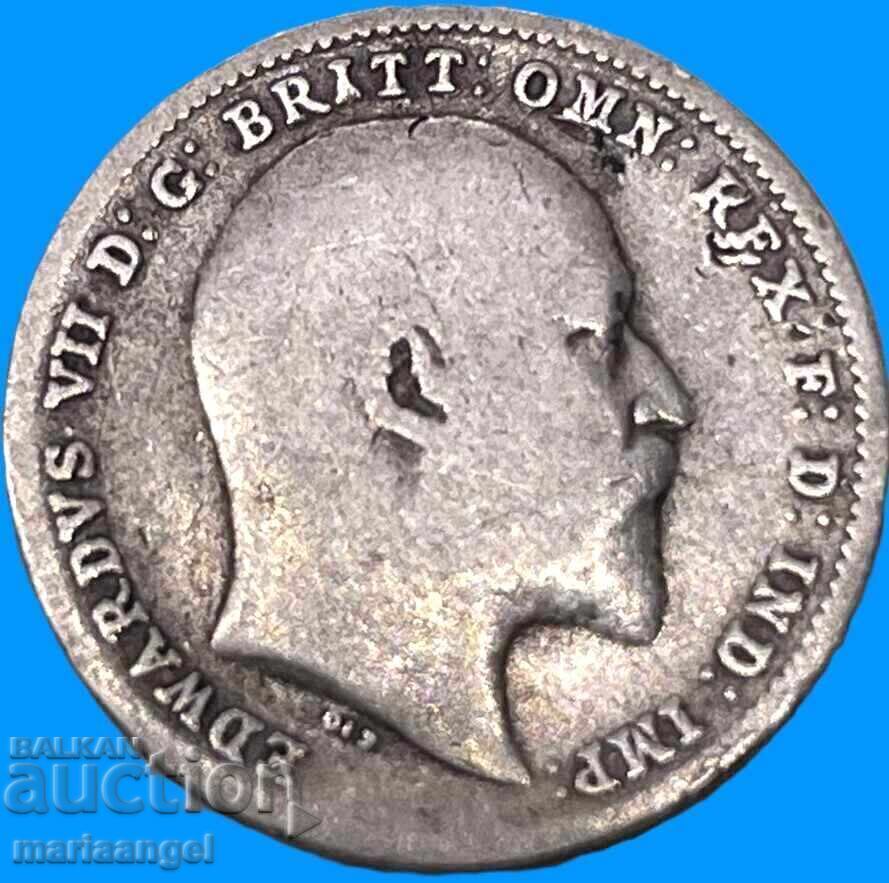 3 пенса 1910 Великобритания  Джордж V сребро - 6