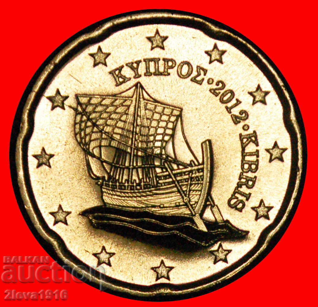 GREECE (2010-2024): CYPRUS★20 CENTS 2012 SHIP NORDIC GOLD!