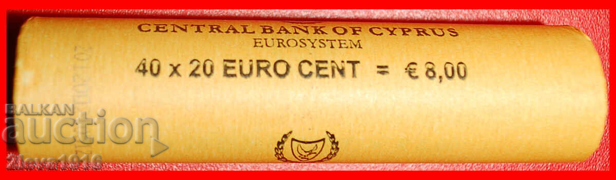 Ⰺ GREECE (2010-2024): CYPRUS★20 CENTS 2012 ROLL NORDIC GOLD!