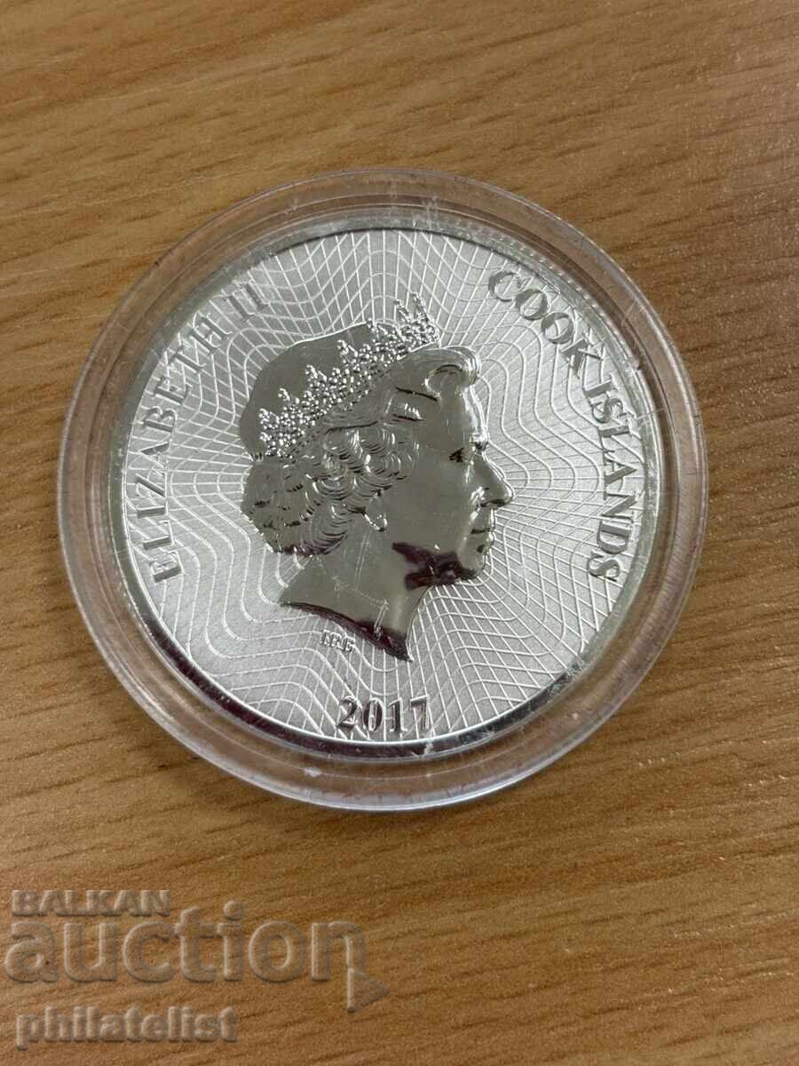 Livrarea Insulele Cook - 1 dolar – navă, 1 OZ – Monedă de argint BU
