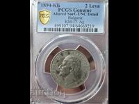 1894 2 leva PCGS UNC