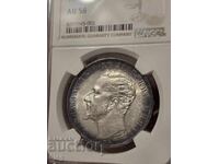 1894 5 Leva NGC AU 58