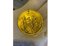 Gold Godchild 14g 24 Karat Holy Sepulchre hallmark AK Jerusalem