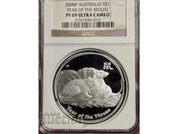 2008 Австралия лунар PROOF мишка Втора серия NGC PF69UCAM