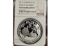 2010 Австралия лунар Заек PROOF NGC PF69UCAM