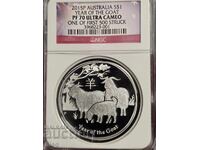 2015 Australia Lunar Capra PROOF Top grade NGC PF70UCAM