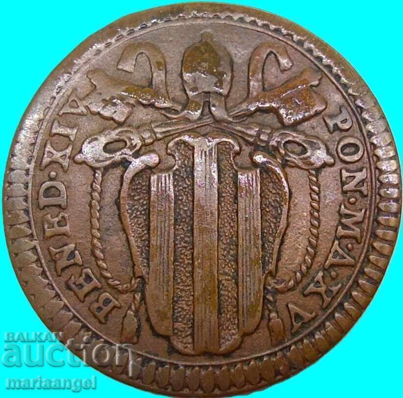 Quatrino Romano 1754 Vatican Benedict al XIV-lea - RR - 6