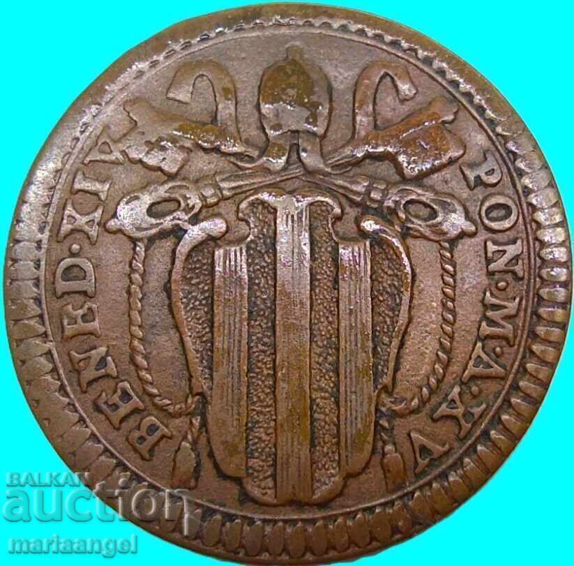 Quatrino Romano 1754 Vatican Benedict al XIV-lea - RR - 6 Quatrino Romano 1754 Vatican Benedict al XIV-lea - RR - 6