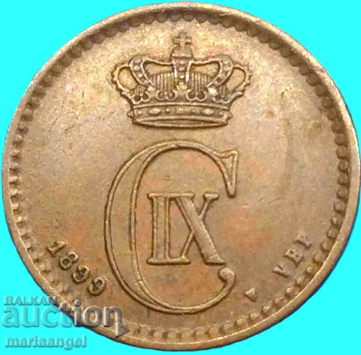 Дания 1899 1 оре йоре  Christian IX бронз - 6