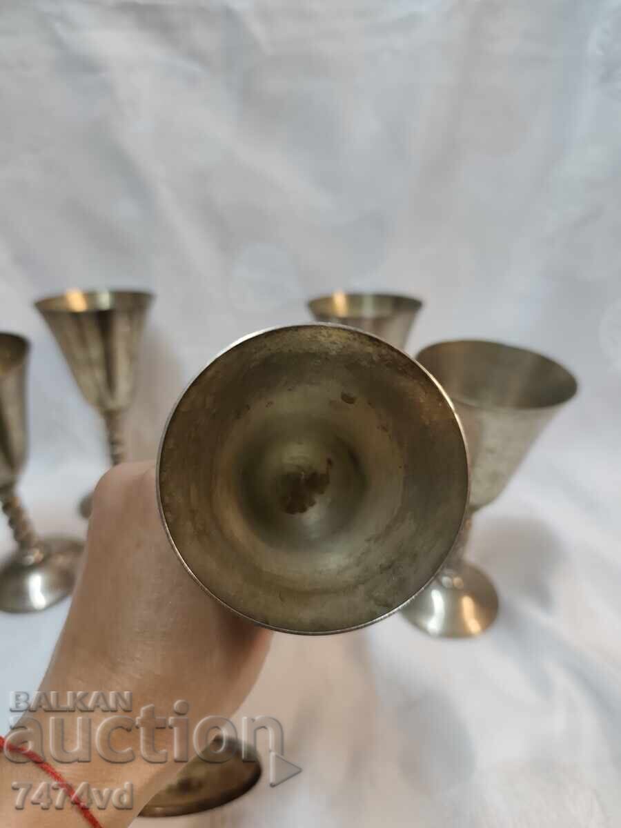 Set de 6 cupe înalte argintate cu ornamente - 5