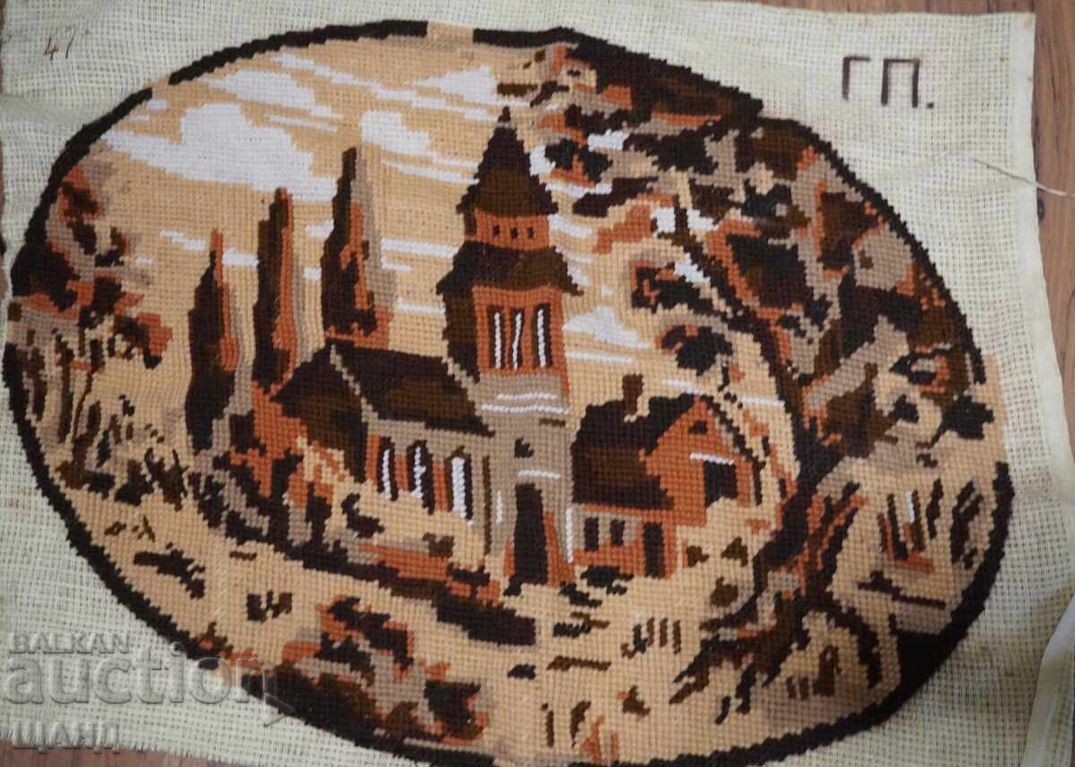 Goblen vechi cusut manual casă broderie cu preț € 1.85 | 3.62 BGN
