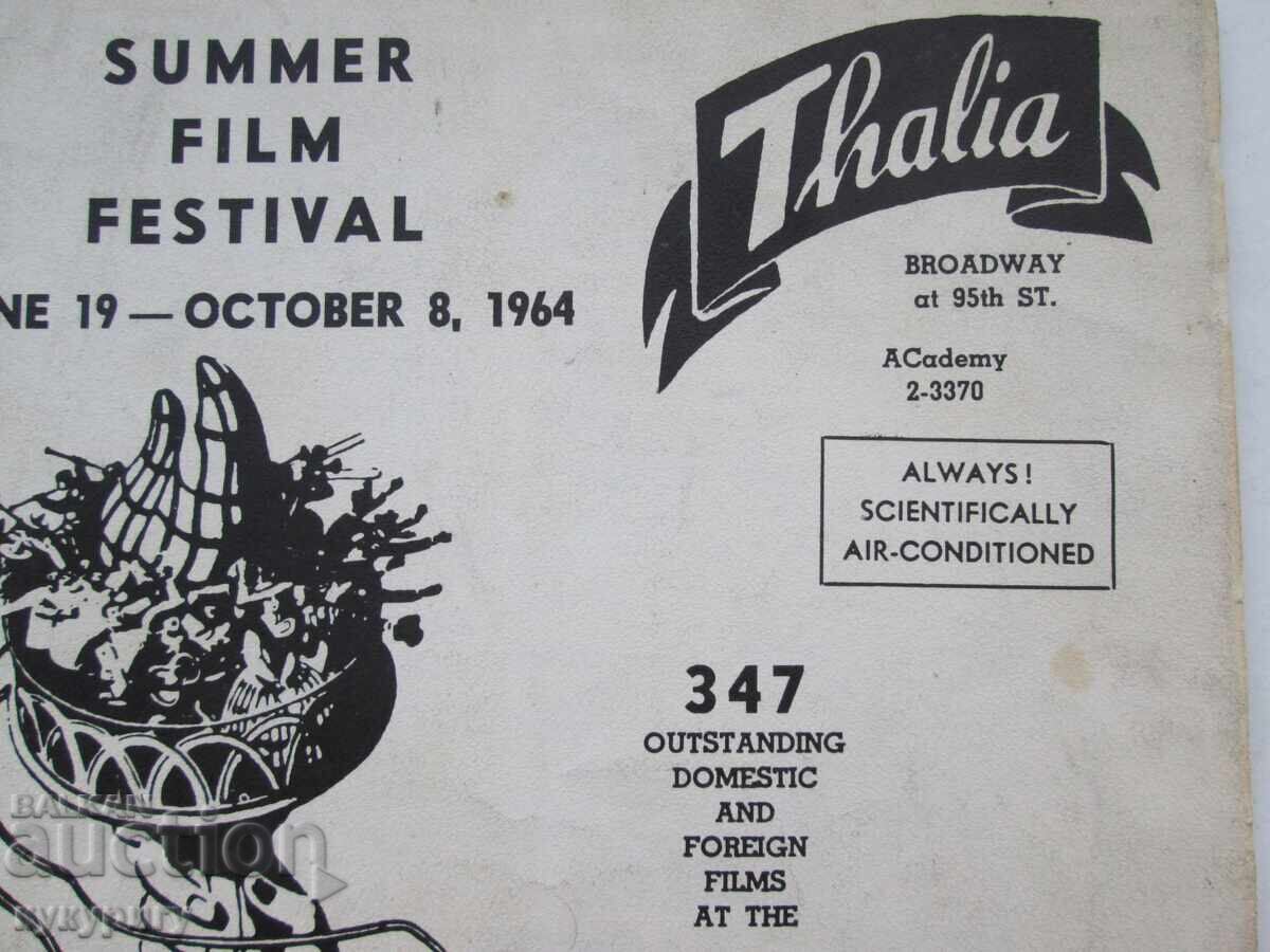 Program vechi de film festivalul de film THALIA Broadway 1964 cu preț € 20.00 | 39.12 BGN
