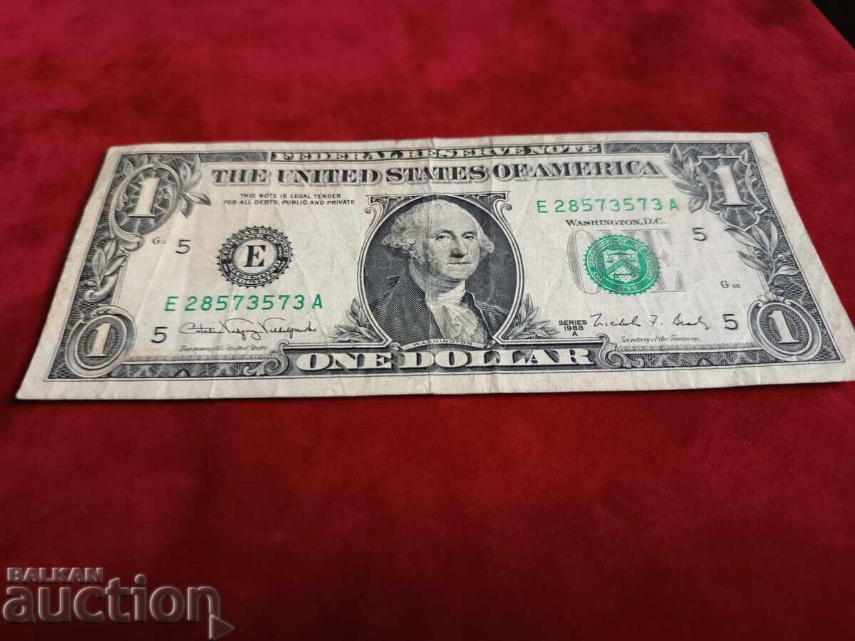 Bancnotă SUA 1 dolar din 1988A, Imprimeria E - Richmond cu preț € 2.30 | 4.50 BGN