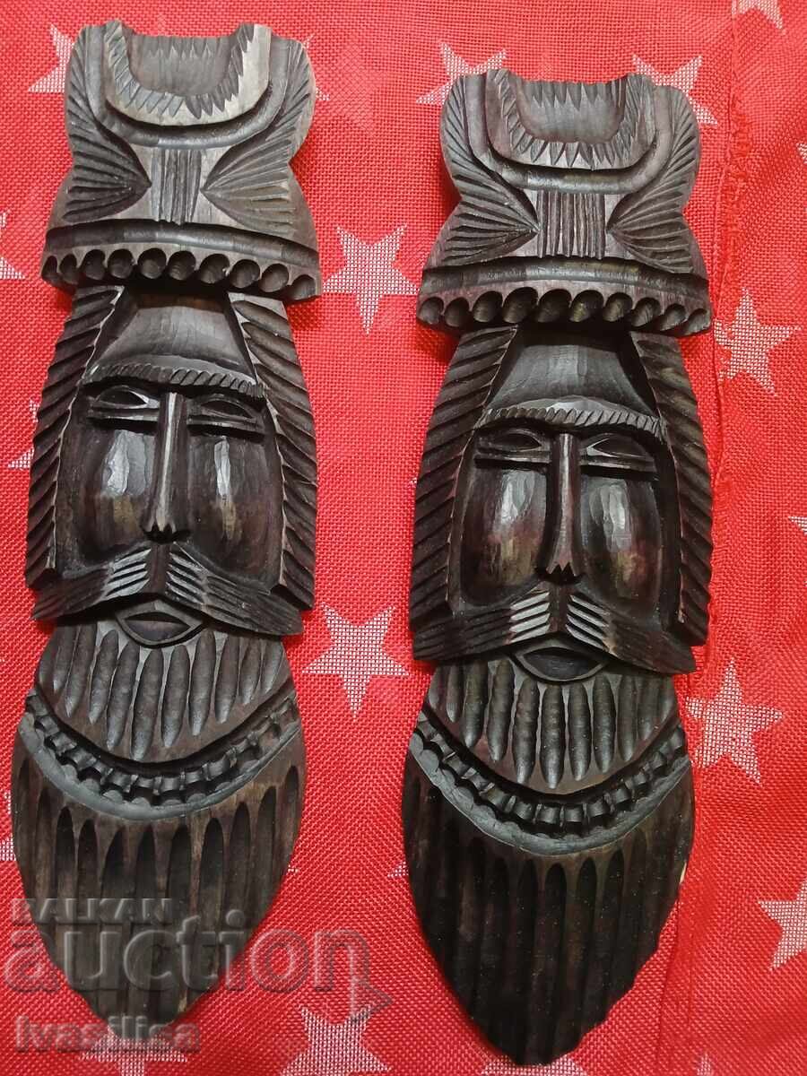 Two Bulgarian wood carvings