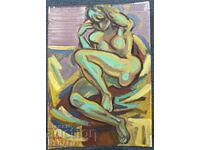 Божидар Овчаров-голо тяло-маслени бои-1990 г.