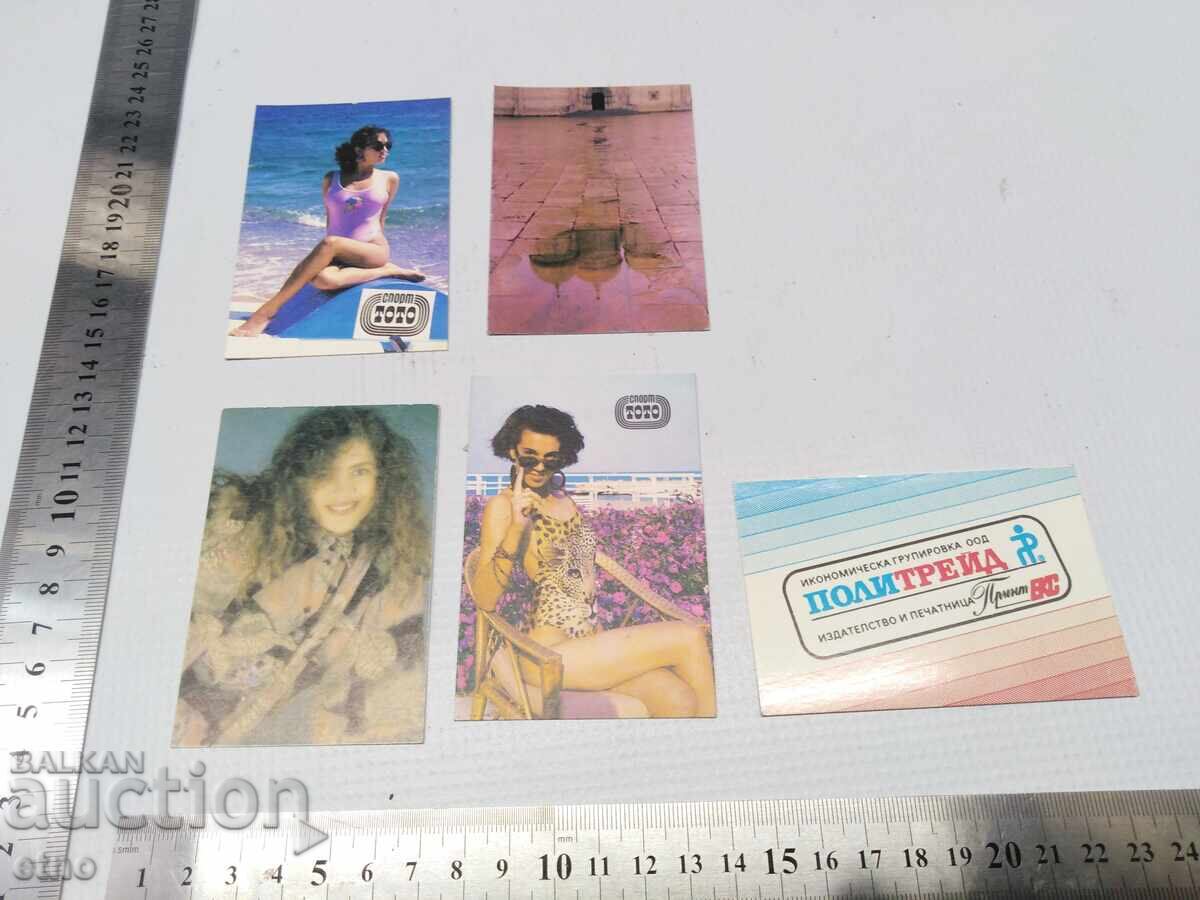 1992 OLD CALENDARS - 5 PIECES, collection 1992 OLD CALENDARS - 5 PIECES, collection