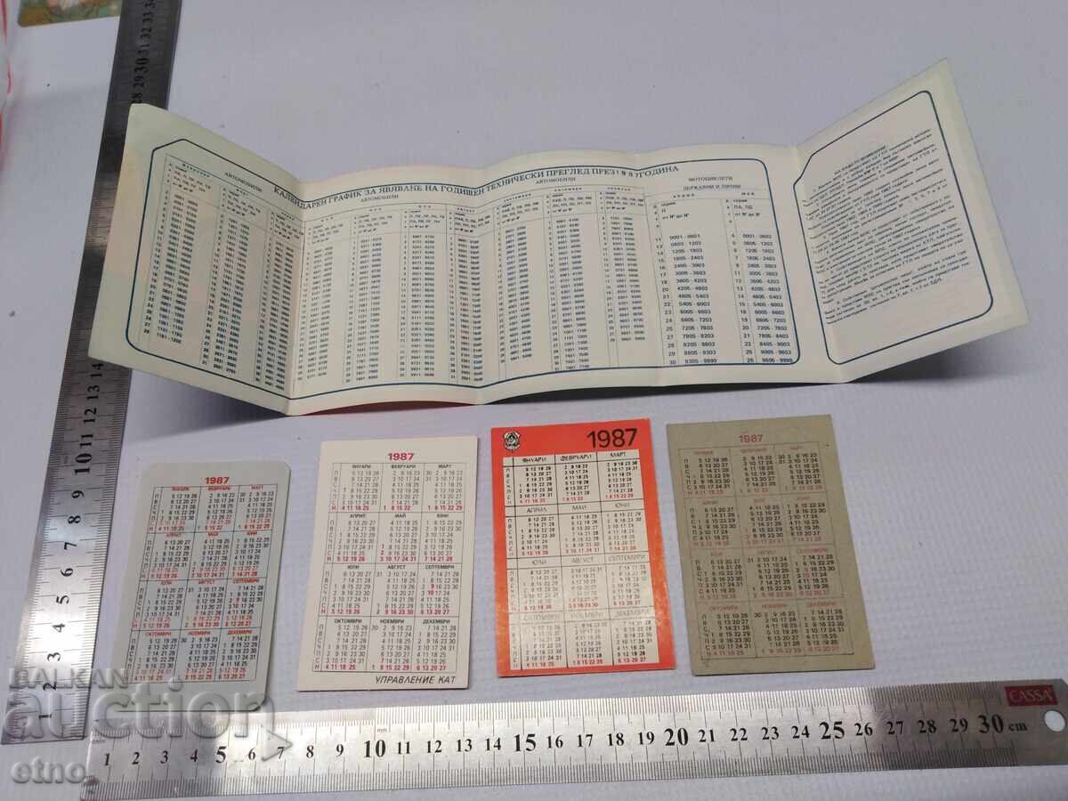 1987 ANUL - CALENDARE VECHI - 5 BUCĂȚI, calendar, calendar mic cu preț € 0.01 | 0.02 BGN