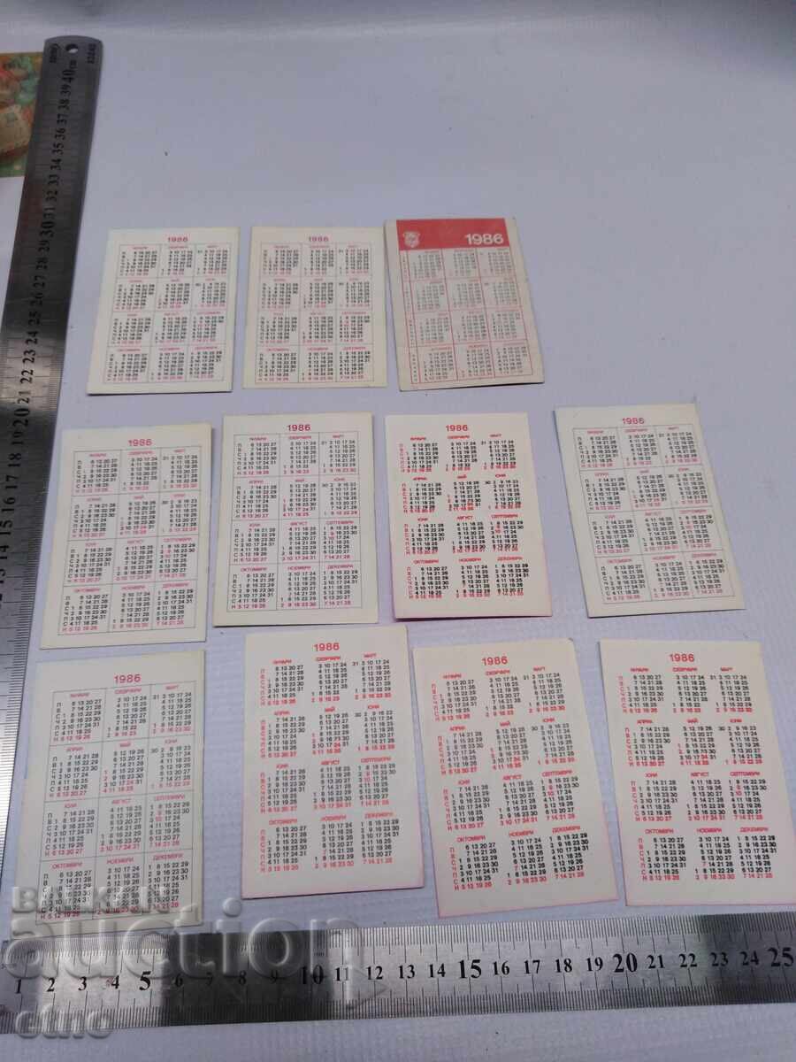 1986 CALENDARE VECHI-12 BUCĂȚI, calendar, calendar mic cu preț € 0.01 | 0.02 BGN