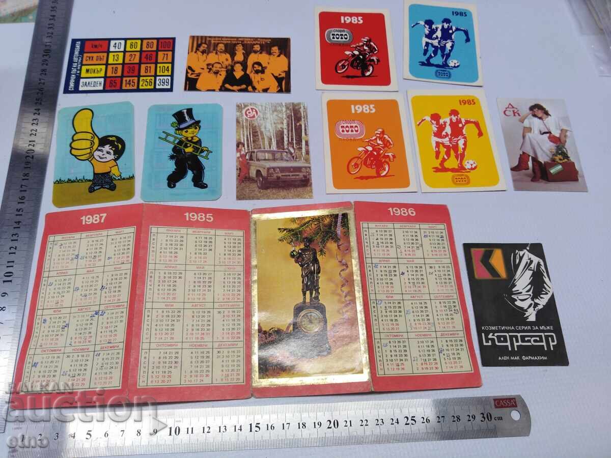 1985 g. VECHI CALENDARE DE BUZUNAR - 12 BUCĂȚI, calendar, calendar de buzunar