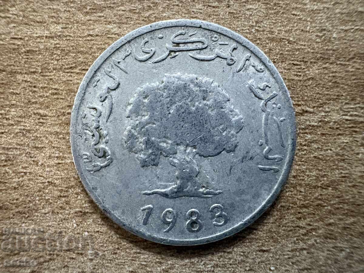 Tunisia - 5 milimi (1983) cu preț € 0.18 | 0.35 BGN