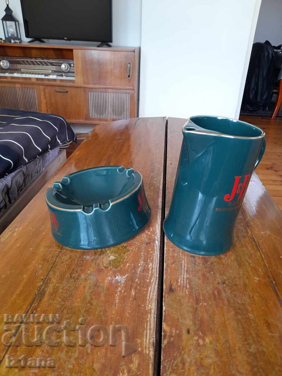 Порцеланов комплект кана и пепелник J&B с цена € 130.00 | 254.26 лв.