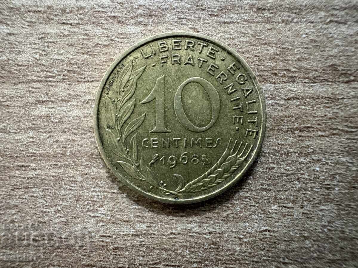 Franța - 10 centime (1968) Franța - 10 centime (1968)