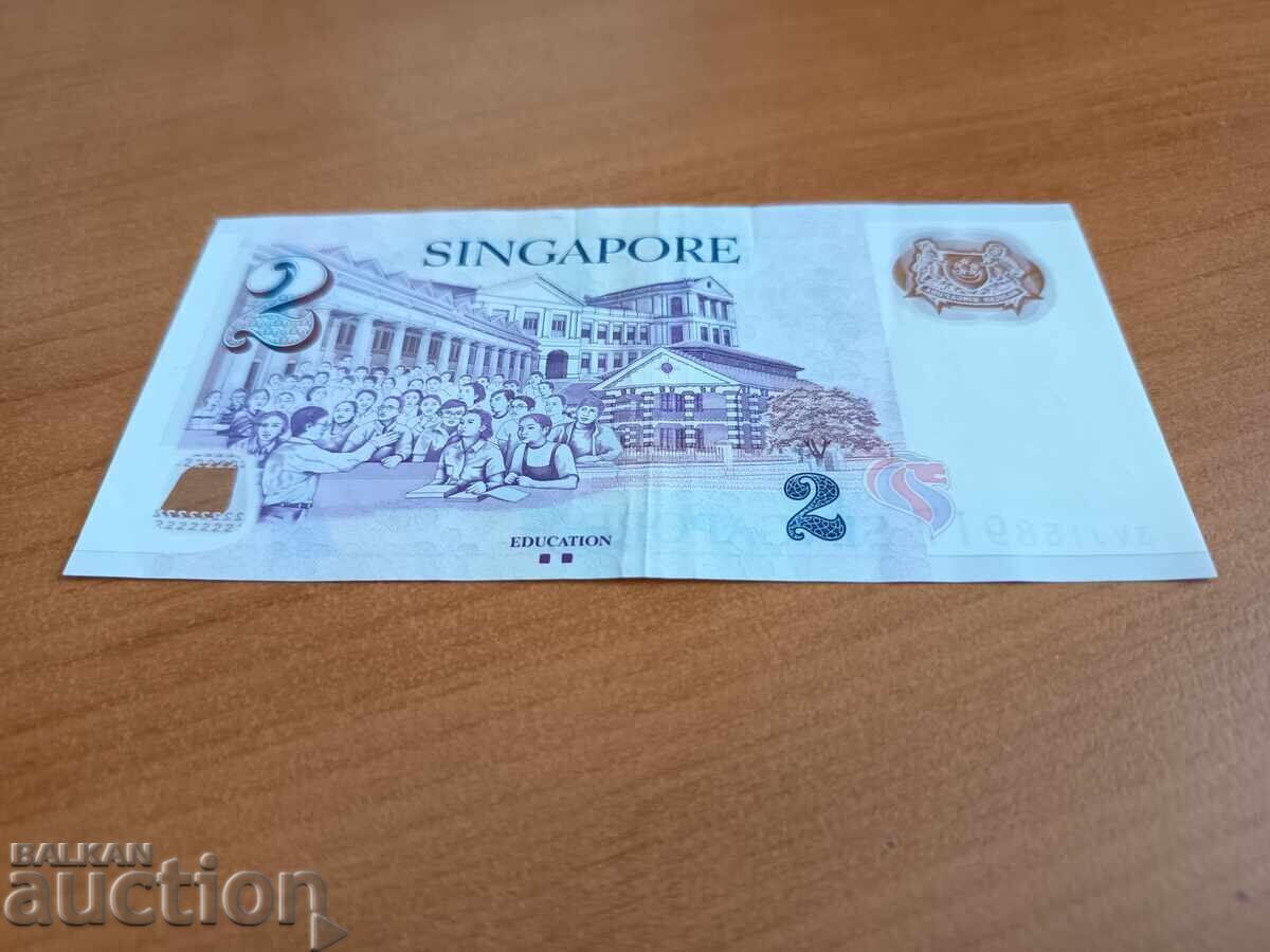 Livrarea Bancnotă polimerică de 2 dolari Singapore 2006 cu simbol