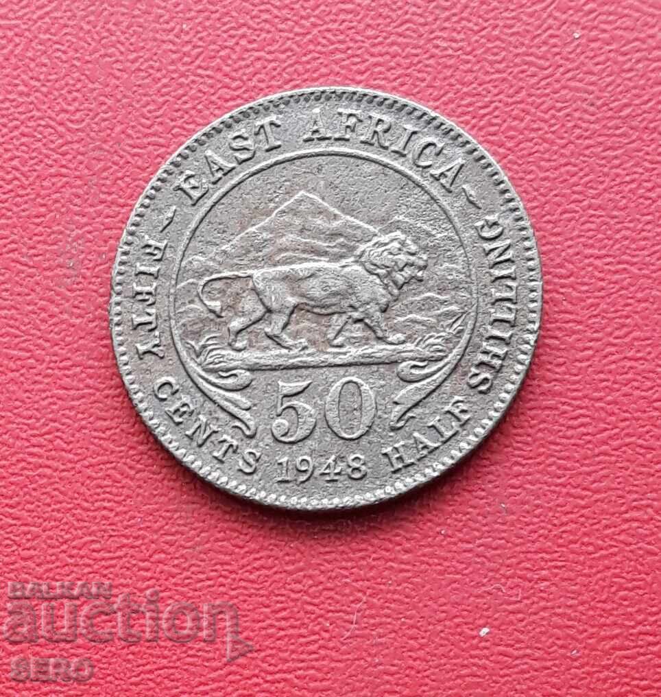 Africa de Est britanică - 50 de cenți/1/2 șiling/ 1948