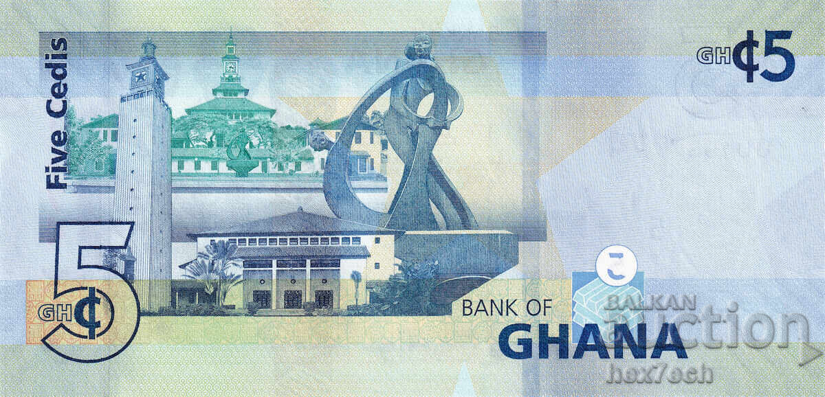 Licitație ❤️ ⭐ Ghana 2022 5 cedis UNC nou ⭐ ❤️