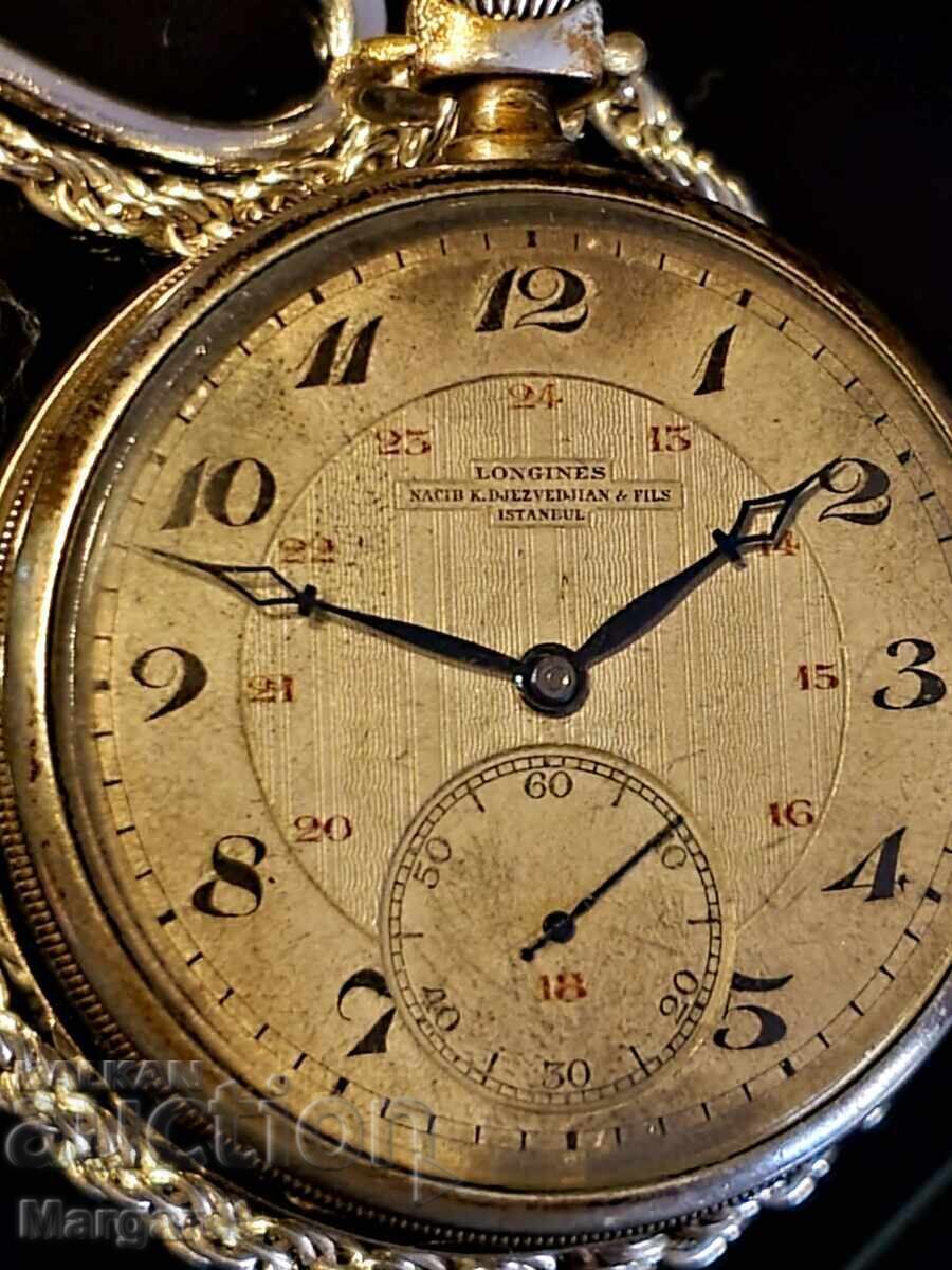 Εξαιρετικά σπάνιο ρολόι τσέπης Longines Silver 0800 - 6
