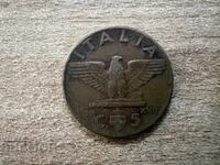Italia - 5 centesimi (1939) - cupru
