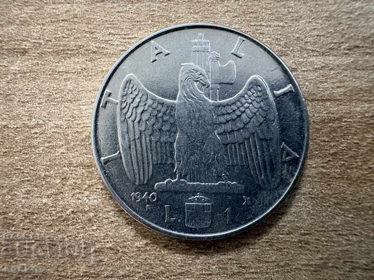 Italy - 1 Lira (1940) - Non-magnetic