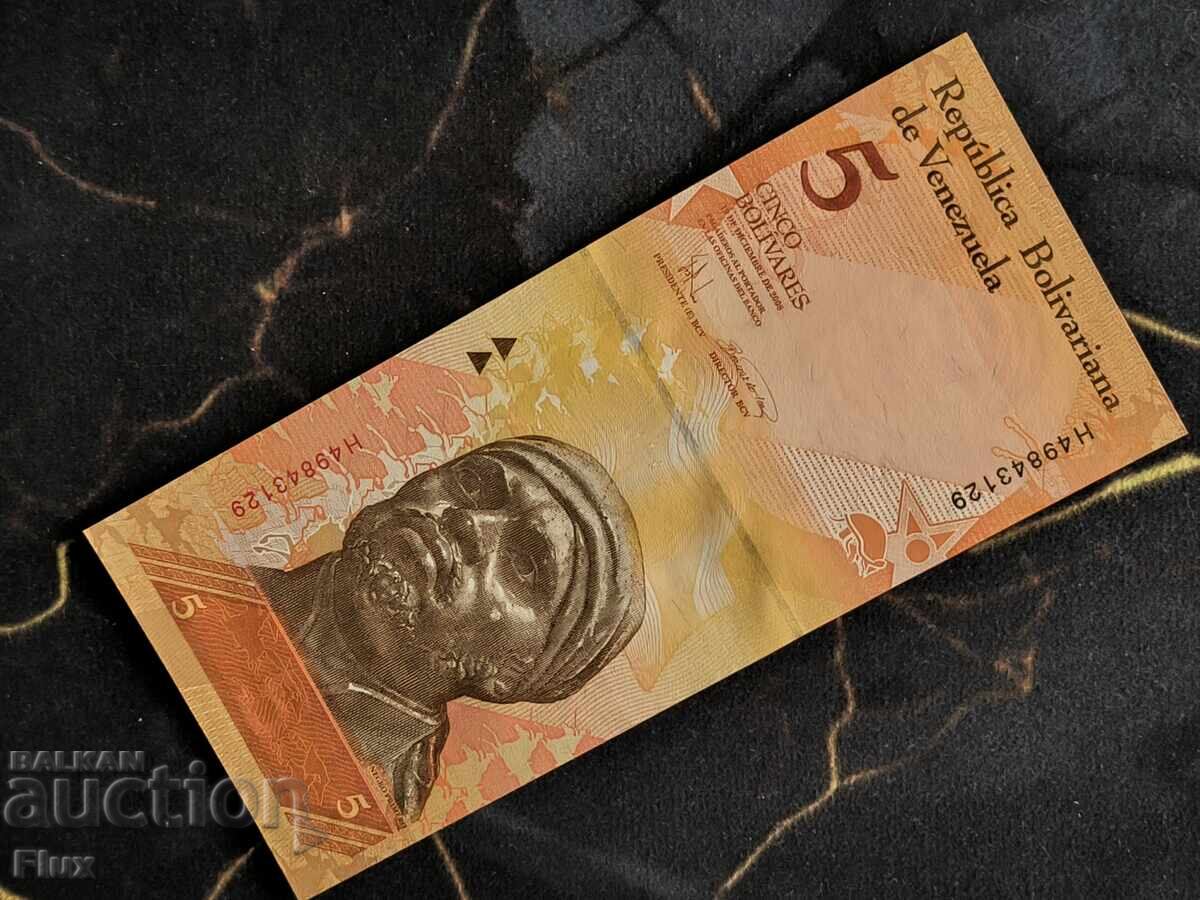 Bancnotă - Venezuela - 5 bolivari UNC | 2008