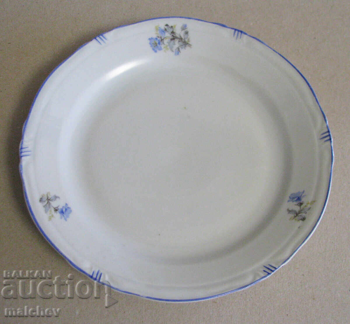 Farfurie întinsă din porțelan 23 cm SIP anii 1950, excelentă