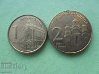 1, 2 dinari 2021 Iugoslavia, Serbia