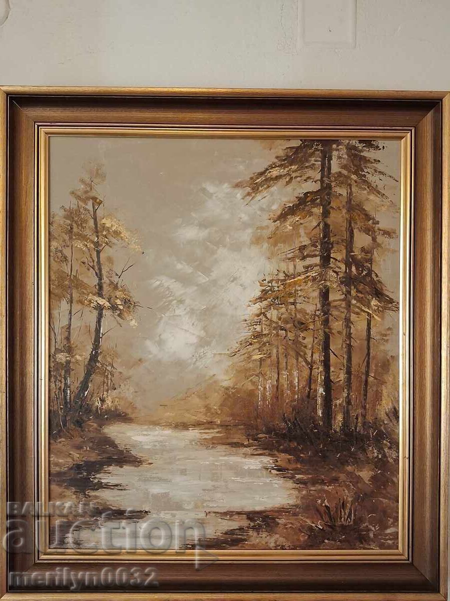 Tablou de galerie pictură peisaj ulei pe pânză 76/67 cm - 7