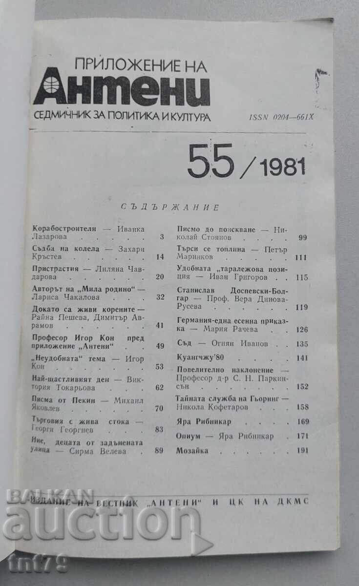 Licitație Revistă: Anteni nr. 55 – 1981 Licitație Revistă: Anteni nr. 55 – 1981