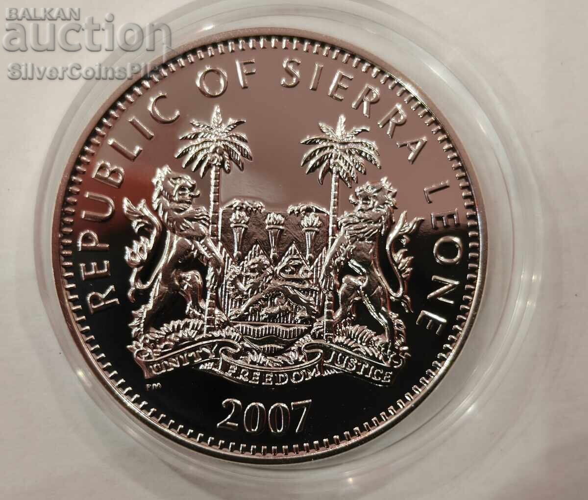 Livrarea Argint 10$ Rinocer 2007 Sierra Leone