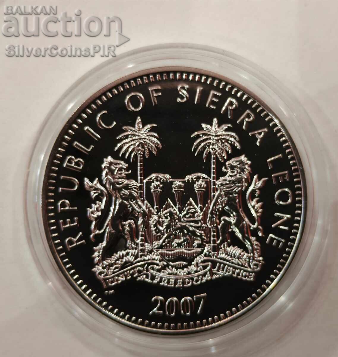 Ασημένιο νόμισμα 10$ Ζέβρα 2007 Σιέρρα Λεόνε - 5