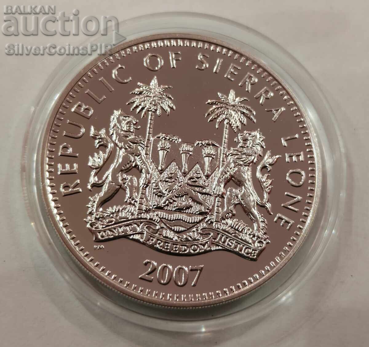 Ασημένιο νόμισμα 10$ Ζέβρα 2007 Σιέρρα Λεόνε - 6