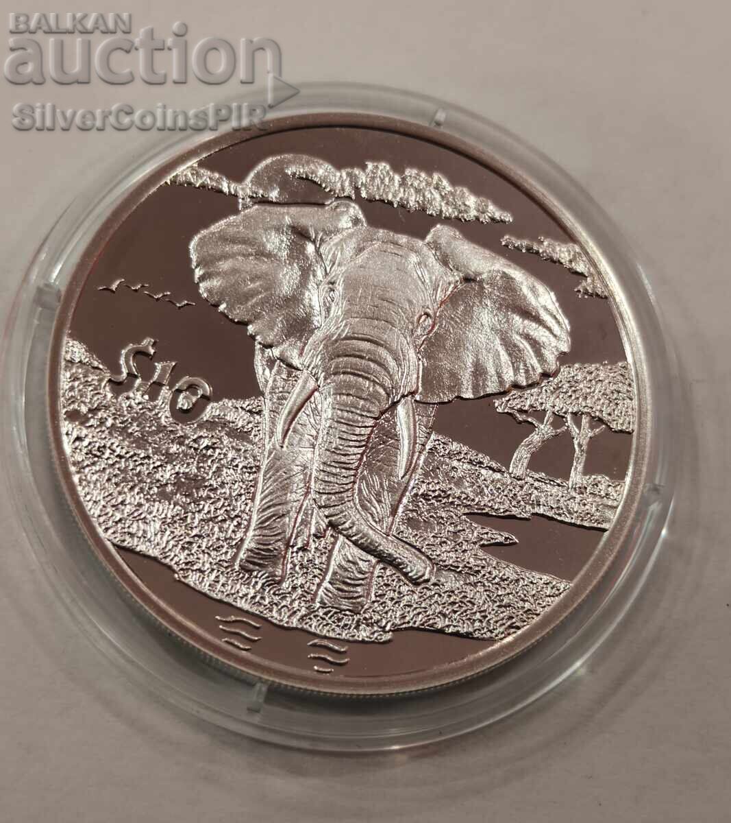 Licitație Argint 10$ Elefant 2007 Sierra Leone
