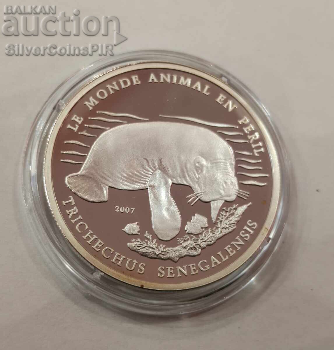 Licitație Argint 1000 Franci Manat 2007 Coasta de Fildeș Licitație Argint 1000 Franci Manat 2007 Coasta de Fildeș