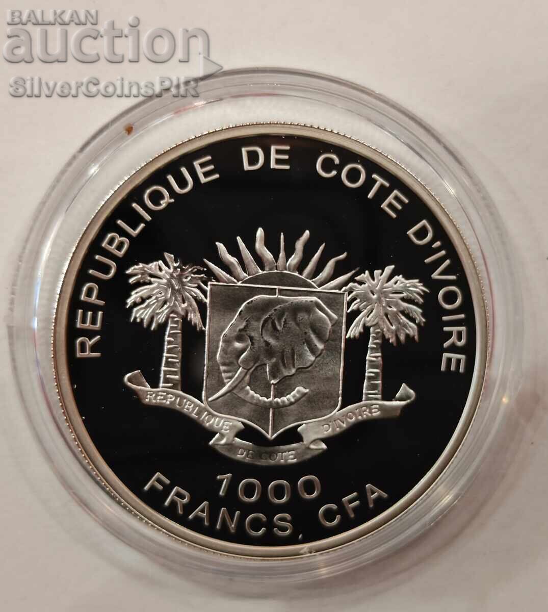 Argint 1000 Franci Manat 2007 Coasta de Fildeș - 5 Argint 1000 Franci Manat 2007 Coasta de Fildeș - 5