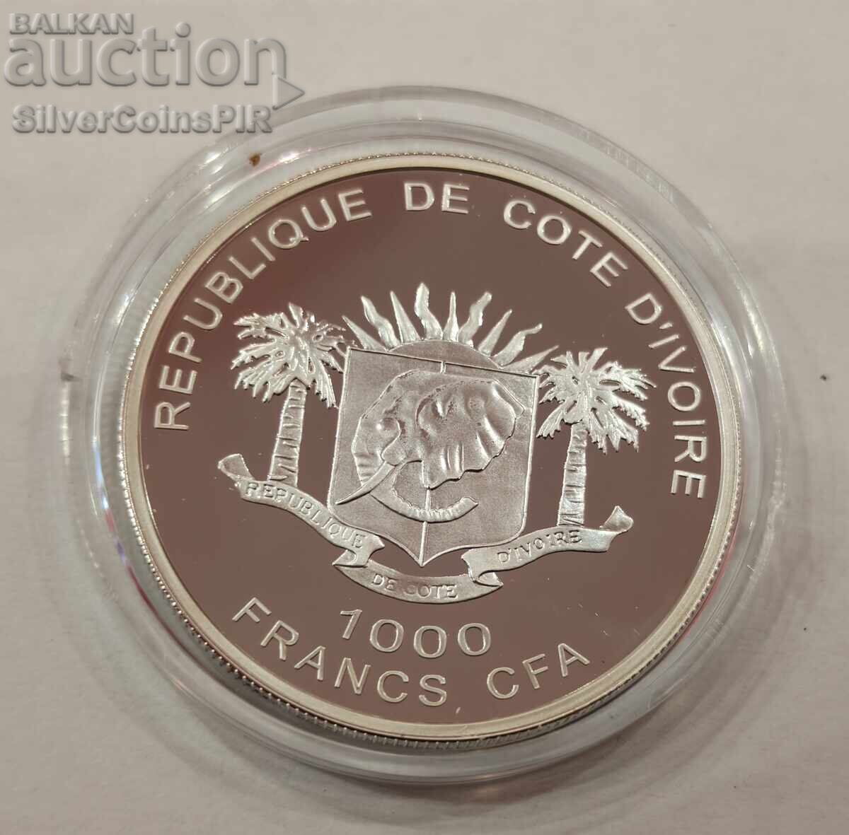 Argint 1000 Franci Manat 2007 Coasta de Fildeș - 6 Argint 1000 Franci Manat 2007 Coasta de Fildeș - 6