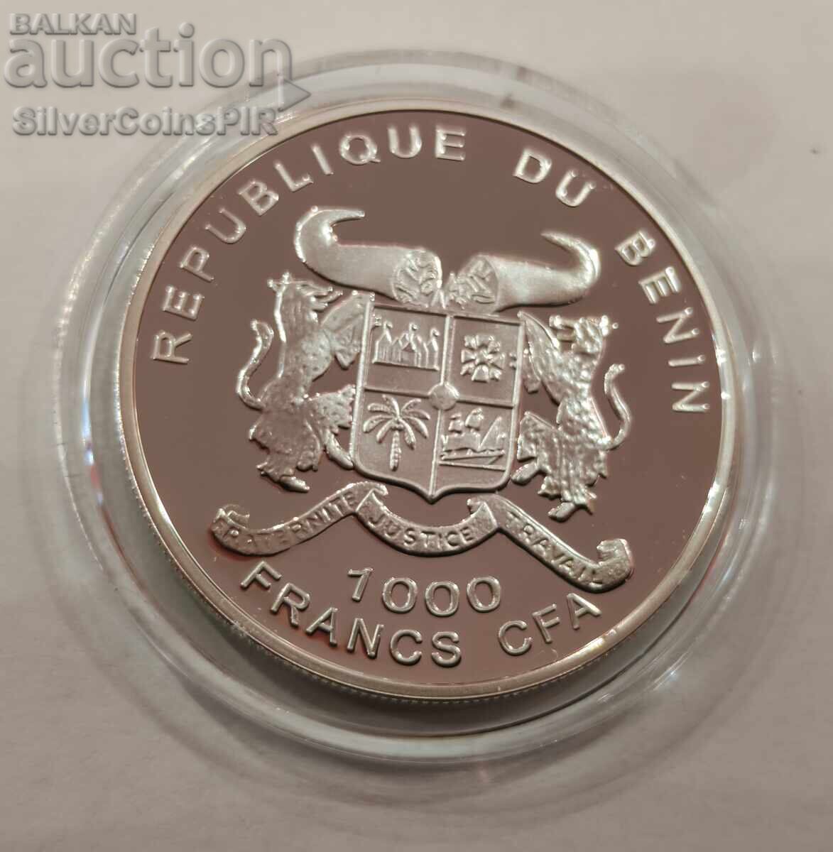 Argint 1000 franci Tucan 2008 Benin - 6