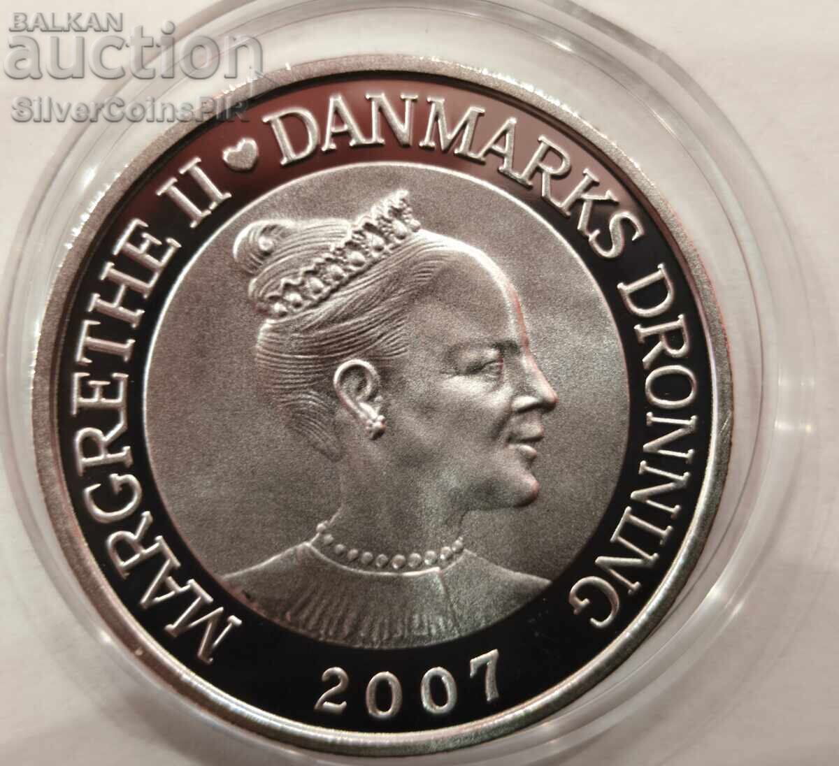 Livrarea Argint 100 Coroane Urs Polar 2007 Danemarca