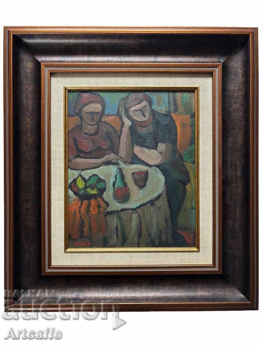 Sami Bicerano-Sabin-Couple at the table, oil - 7