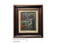 Sami Bicerano-Sabin-Couple at the table, oil